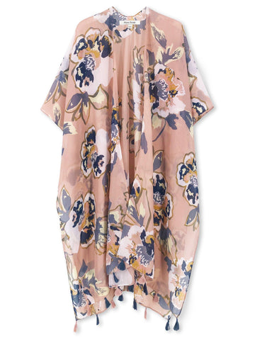 Moss Rose Dusty Pink Garden Kimono